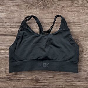 PINK Victoria's Secret Black Seamless Sports Bra Size L